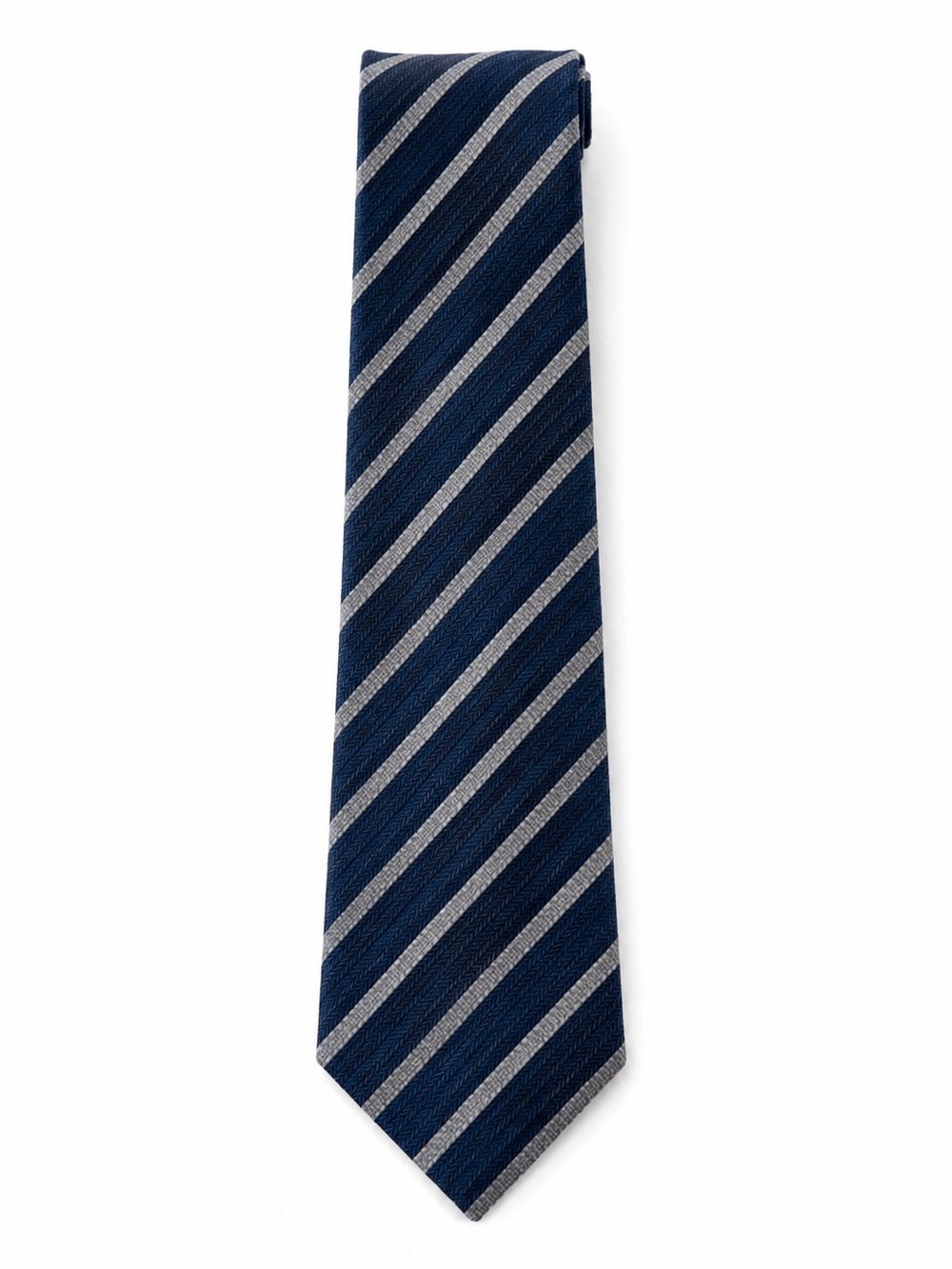 Vintage Y2K Holt Renfrew navy grey pinstripe silk wool tie | wedding events